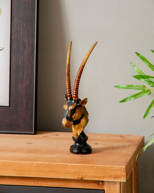 MAJESTIC MARKHOR HEAD SCULPTURE