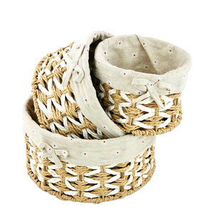 Perlman Jute & Linen Towel Basket (Set of 3)