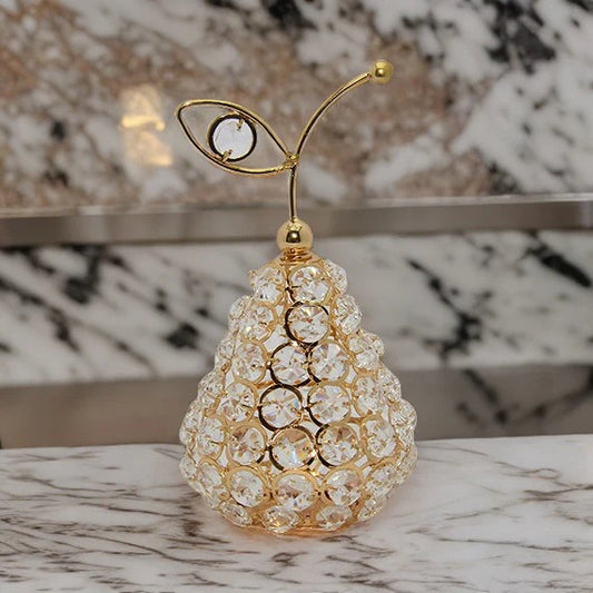 GOLDEN PEAR WITH CRYSTAL BEADS