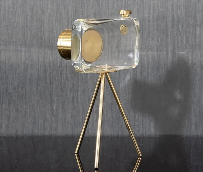 BRASS & CRYSTAL CAMERA DECOR (Set of 2)