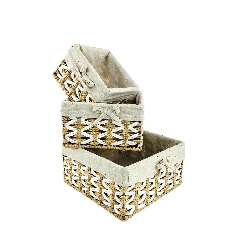 RECTANGULAR JUTE TOWEL BASKET (SET OF 3)