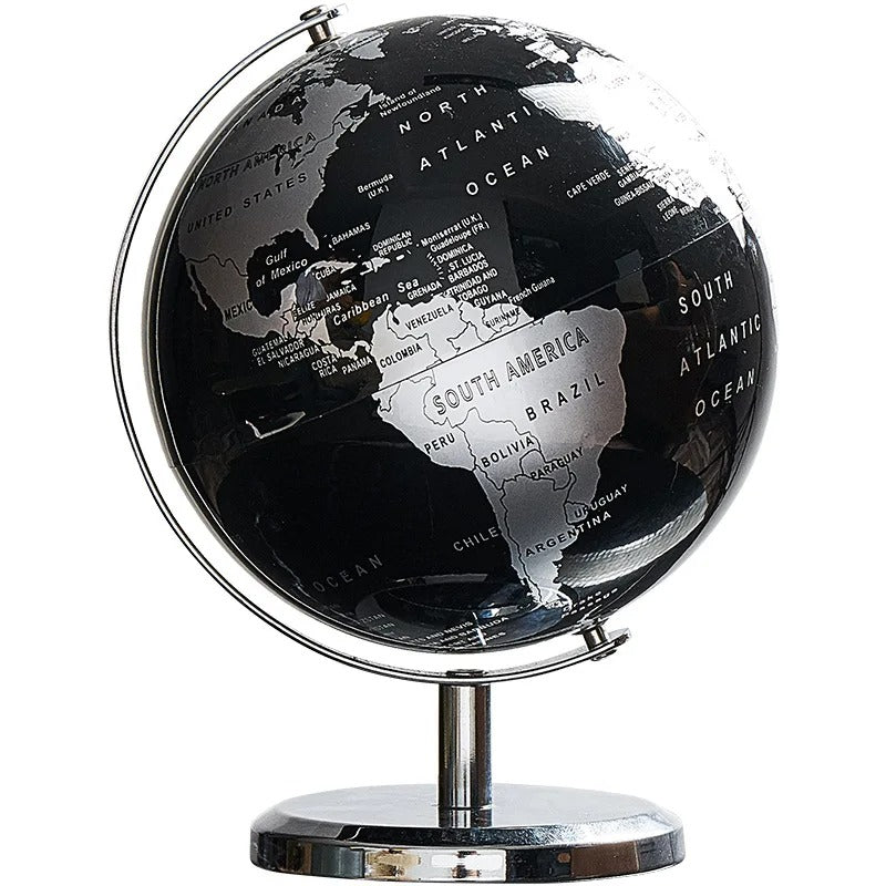 WORLD GLOBE WITH METALLIC BASE