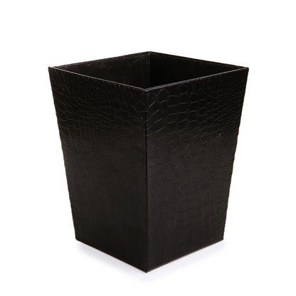 LEATHER COATED BASKET WITH TISSUE BOX