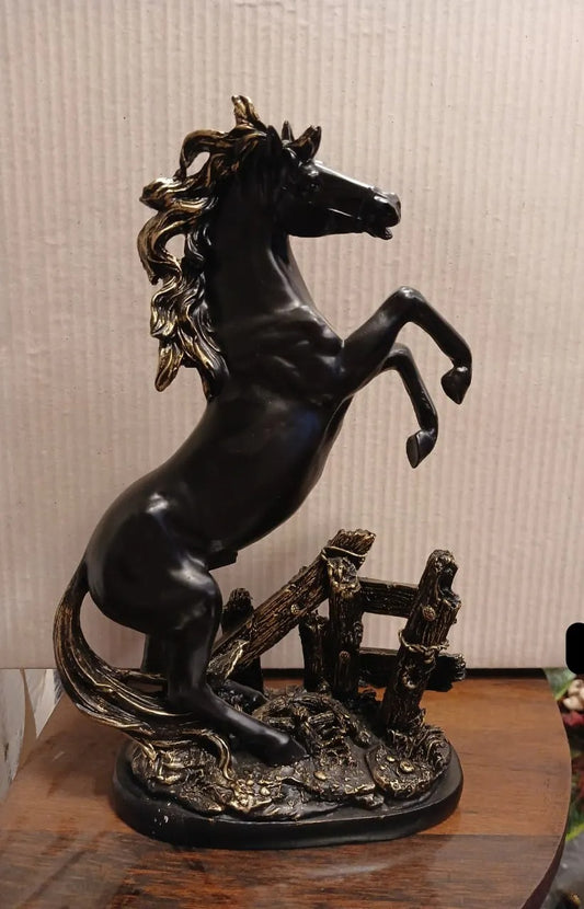DISCERNING JUMPING HORSE STATUE