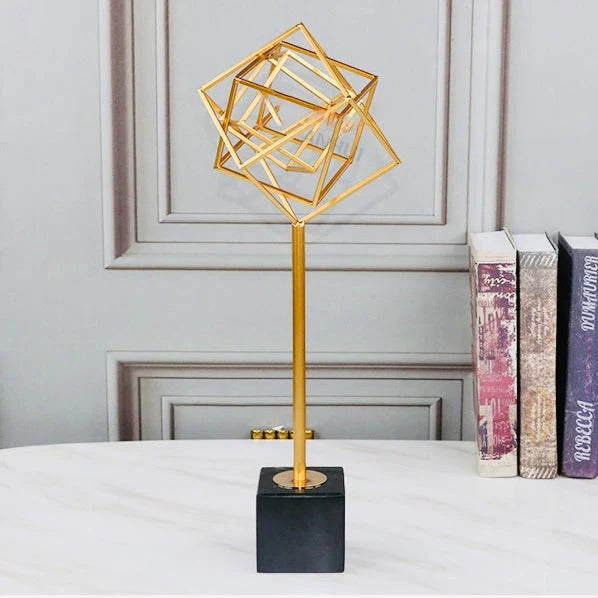 GOLDEN DESIGN METALLIC ORNAMENT WITH CERAMIC BASE