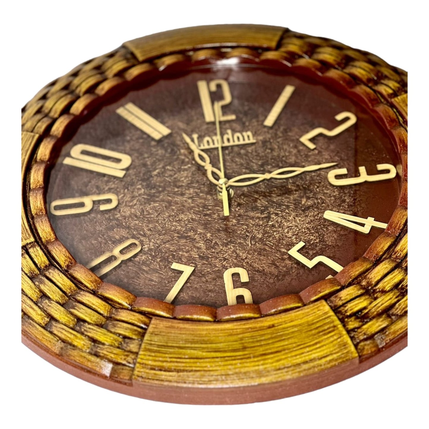 WOODEN TEXTURE WALL CLOCK