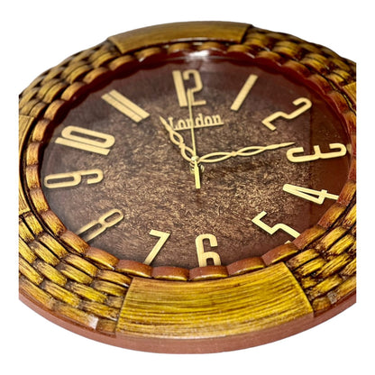 WOODEN TEXTURE WALL CLOCK