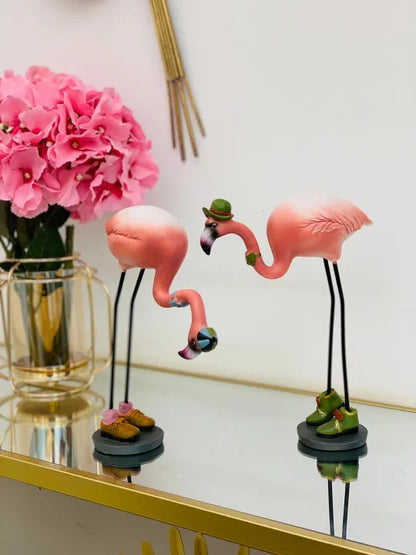 PINK FLAMINGOS SCULPTURES (SET OF 2)