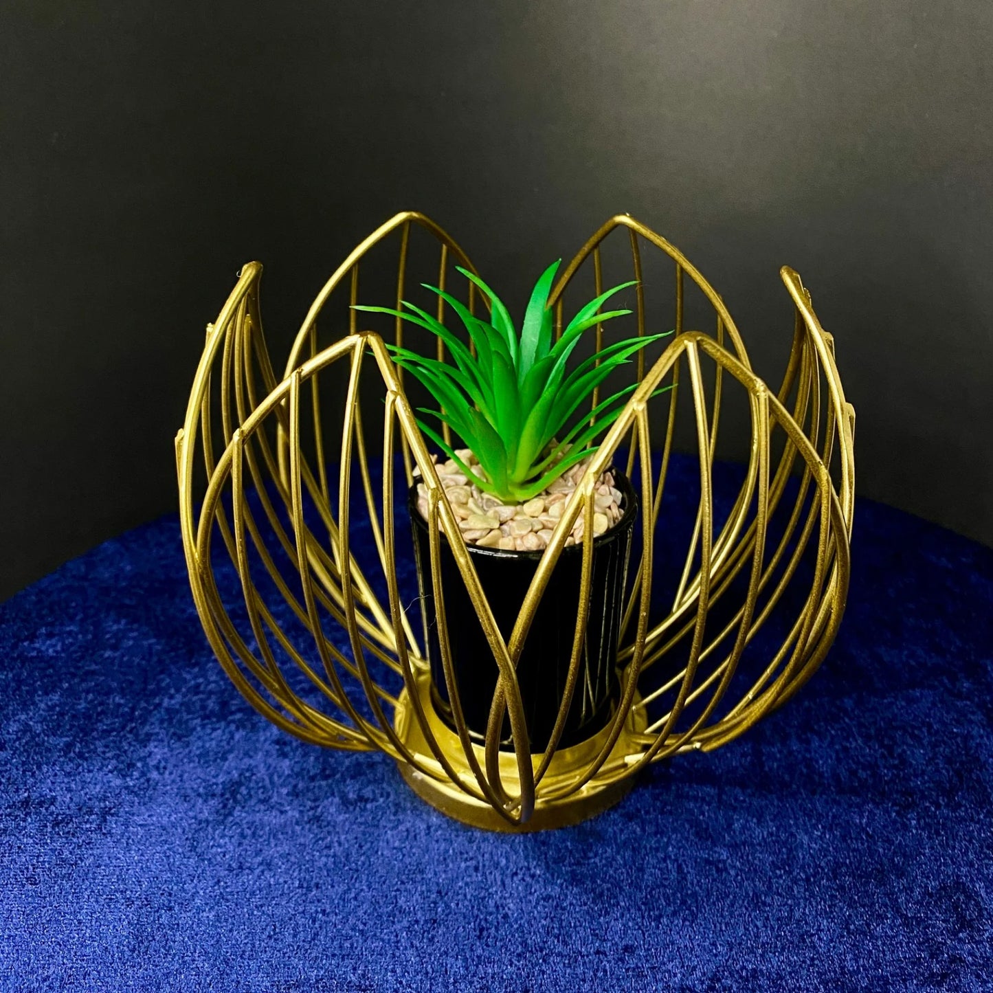SPIKE DESIGN METALLIC PLANTER IN POT