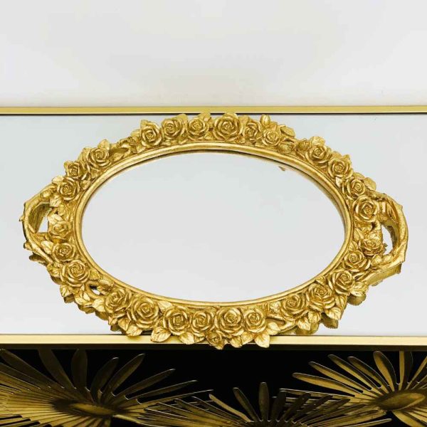 FLORET DESIGN ROUND MIRROR TRAY