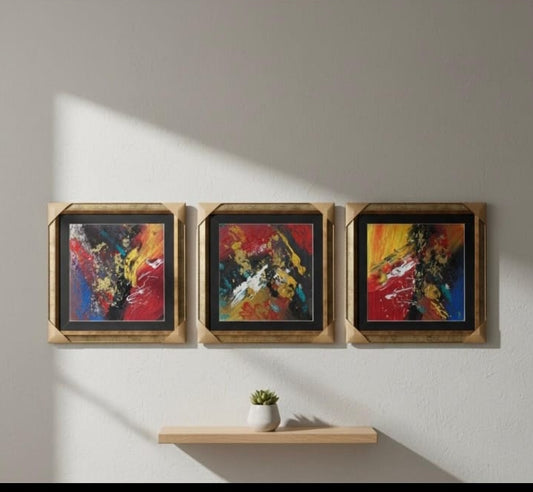 ABSTRACT CALLIGRAPHY WALL ART (SET OF 3)