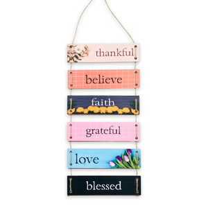 THANKFUL BLESSED CLUSTER WALL QUOTATION