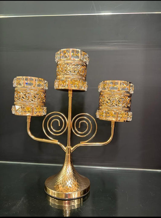 BEADS DESIGN METALLIC CANDLE HOLDER