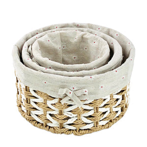 Perlman Jute & Linen Towel Basket (Set of 3)