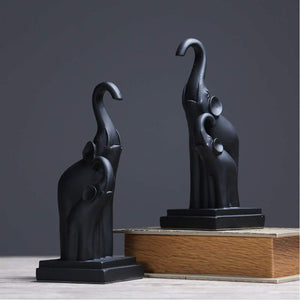 BLACK ELEPHANT BOOKEND(PAIR)