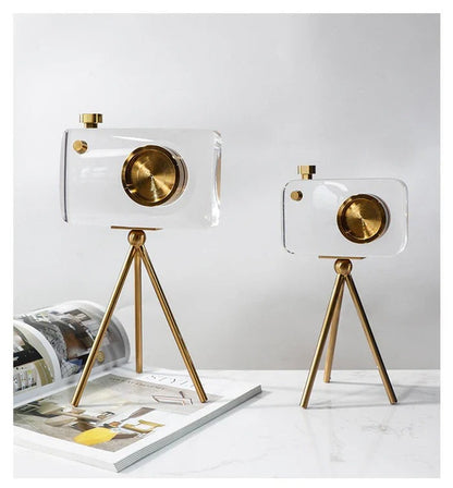 BRASS & CRYSTAL CAMERA DECOR (Set of 2)