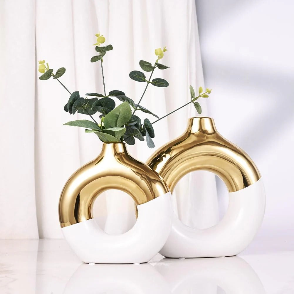 DONUT SHAPE VASES ( SET OF 2)