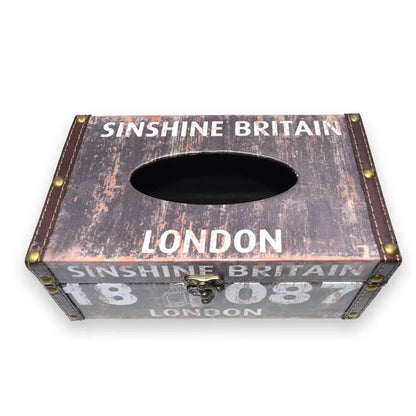 BROWN PRINTED TISSUE BOX HOLDER