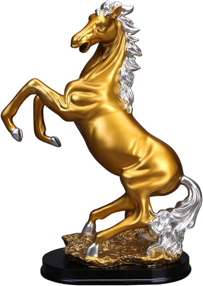 GOLDEN JUMPING HORSE STATUE