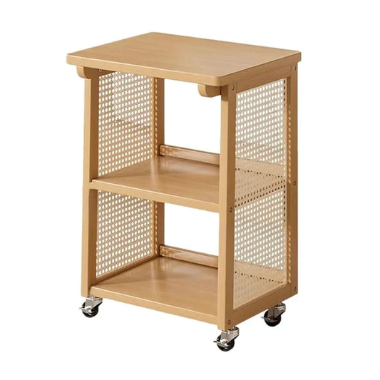MOVING TABLE WITH 3 STORAGE SHELVES