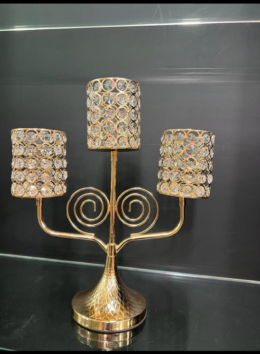 BEADS DESIGN METALLIC CANDLE HOLDER