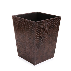 LEATHER COATED BASKET WITH TISSUE BOX