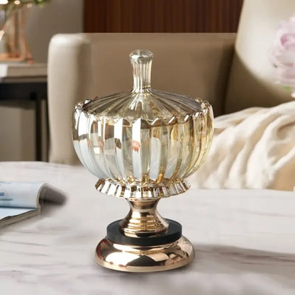 LUXURY CRYSTAL BOWL WITH METAL BASE