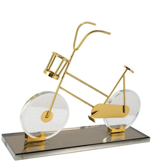DECORATIVE CRYSTAL BICYCLE SHOWPIECE