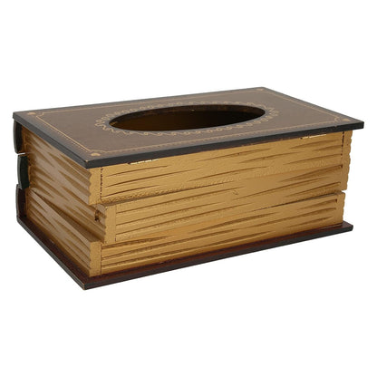 BOOKS DESIGN WOODEN TISSUE BOX