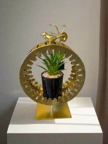 METALLIC PLANTER WITH POT