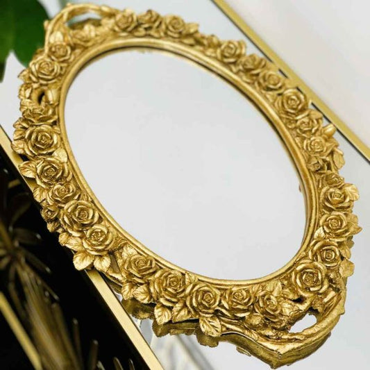 FLORET DESIGN OVAL MIRROR TRAY