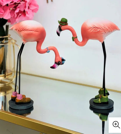 PINK FLAMINGOS SCULPTURES (SET OF 2)