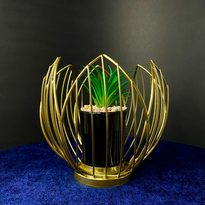SPIKE DESIGN METALLIC PLANTER IN POT