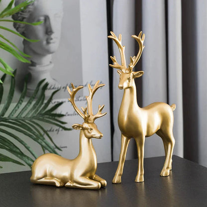 GOLDEN DEER SCULPTURE (PAIR)