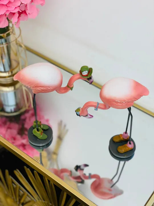 PINK FLAMINGOS SCULPTURES (SET OF 2)