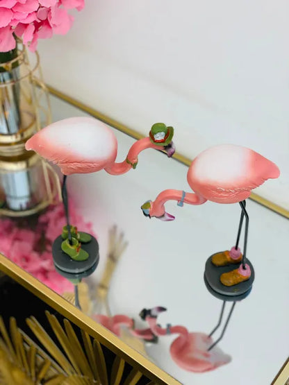 PINK FLAMINGOS SCULPTURES (SET OF 2)