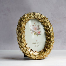 GOLDEN LEAF PHOTO FRAMES (SET OF 2)