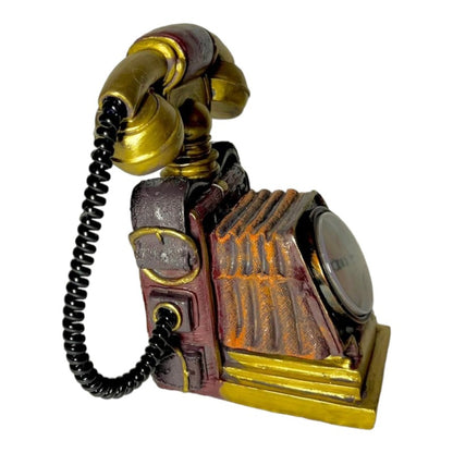 DECORATIVE VINTAGE TELEPHONE WITH CLOCK