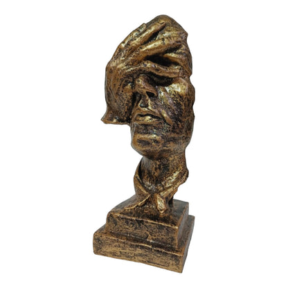 HAND ON HEAD FACE STATUE