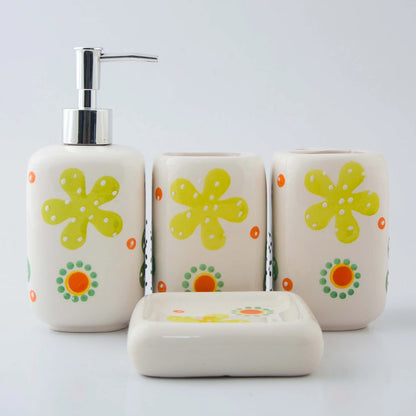 FLOWER DESIGN BATH SET