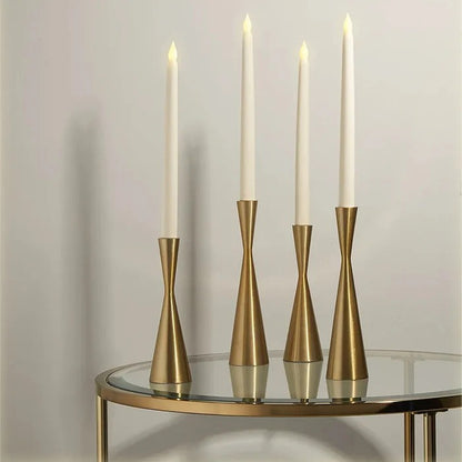 METALLIC CANDLE STICK HOLDERS (3 PCS)