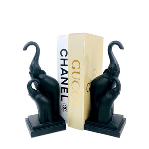 BLACK ELEPHANT BOOKEND(PAIR)