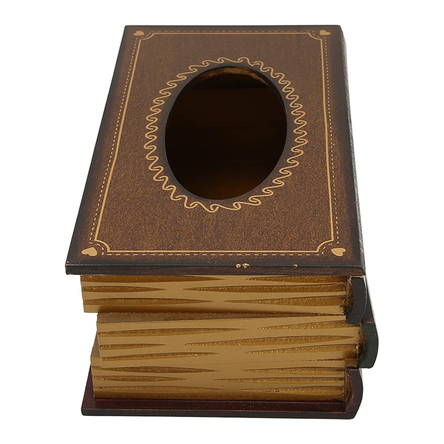 BOOKS DESIGN WOODEN TISSUE BOX