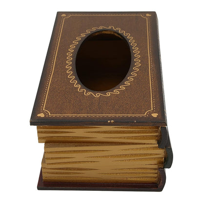BOOKS DESIGN WOODEN TISSUE BOX