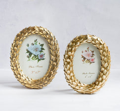 GOLDEN LEAF PHOTO FRAMES (SET OF 2)