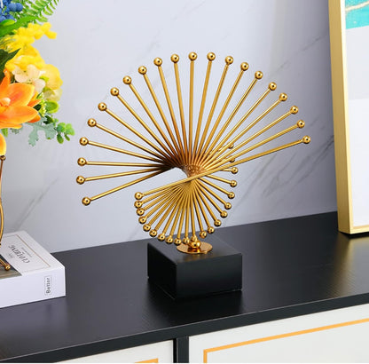 MODERN GOLD ABSTRACT FAN SHAPE DECORATIVE SHOWPIECE