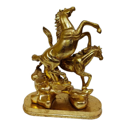 GOLDEN JUMPING HORSE STATUE