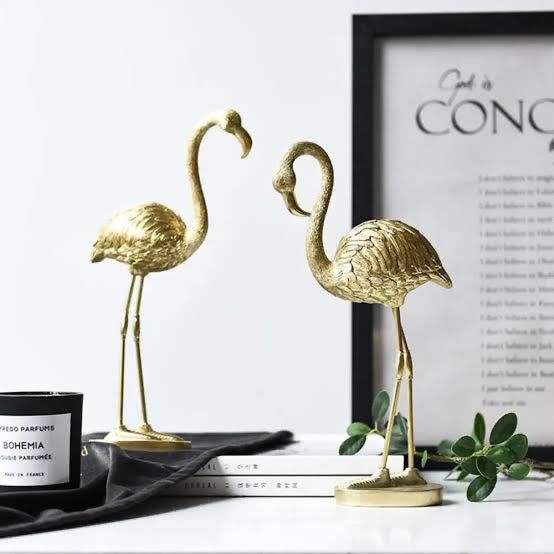 GOLDEN FLAMINGO SCULPTURE (PAIR)