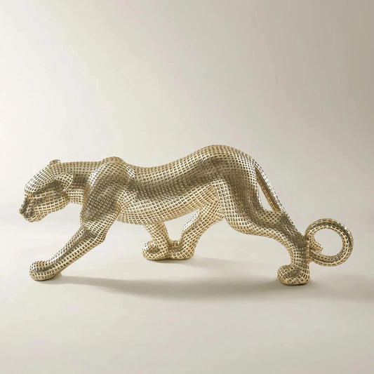 PREMIUM GOLD LEOPARD DECORATIVE SHOWPIECE