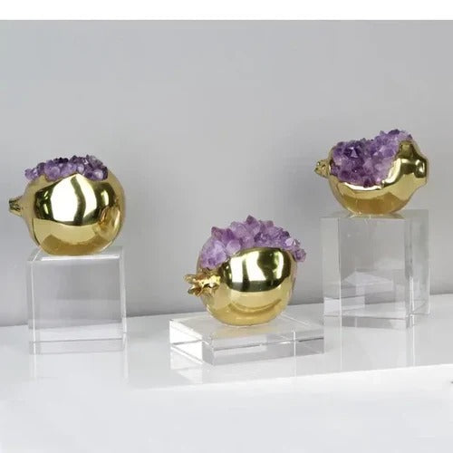 IMPORTED POMEGRANATE CRYSTAL WITH ZAFRANI STONE (SET OF 3)